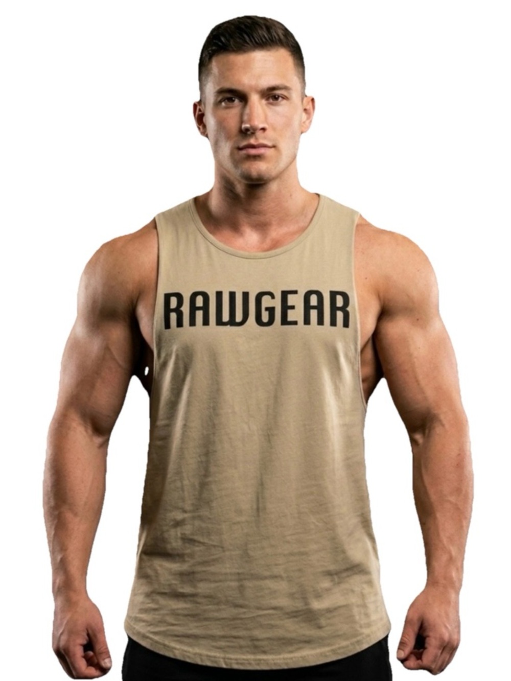 RAWGEAR Men’s Tan Cooton Tank Top Size Medium